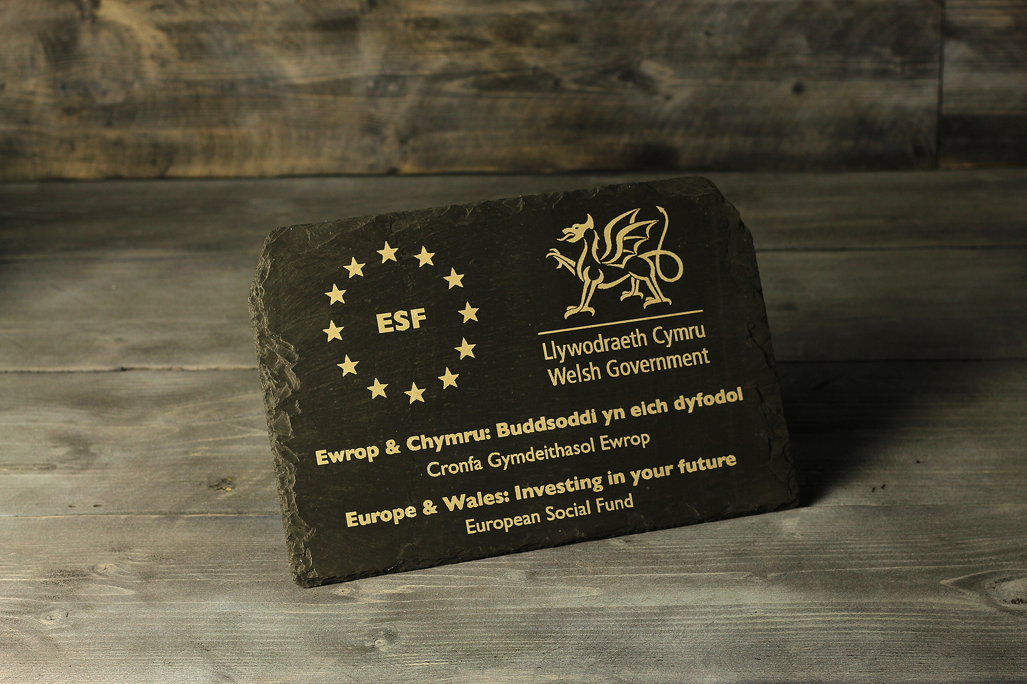Laser Engraved Welsh Slate Trophies